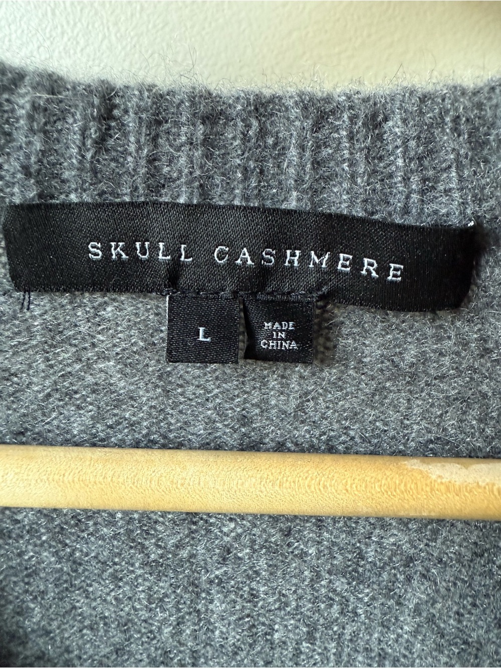 SKULL CASHMERE Sweater Goth Grunge Edgy Punk Dark Academia Indie Quirky Cozy L - Picture 4 of 8